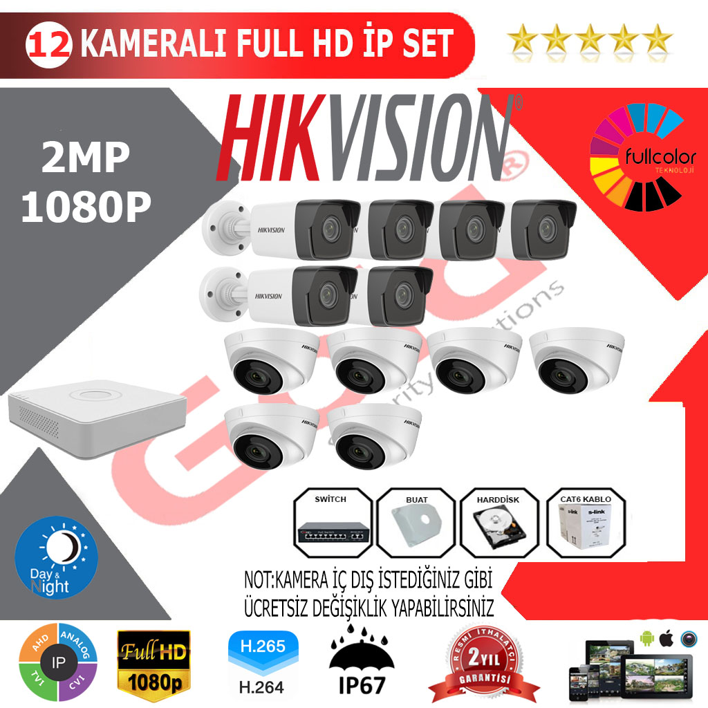 Hikvision 12'li Kamera Montajlı
