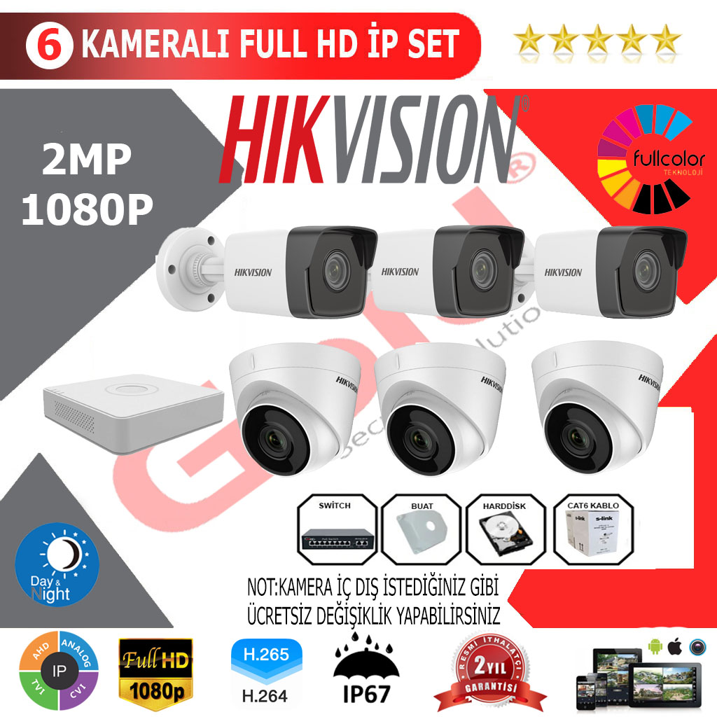 Hik 6 li İP Kurulum Dahil