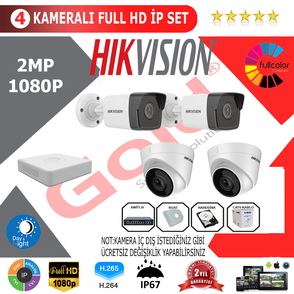 Hikvision 4 lü Kamera Montajlı