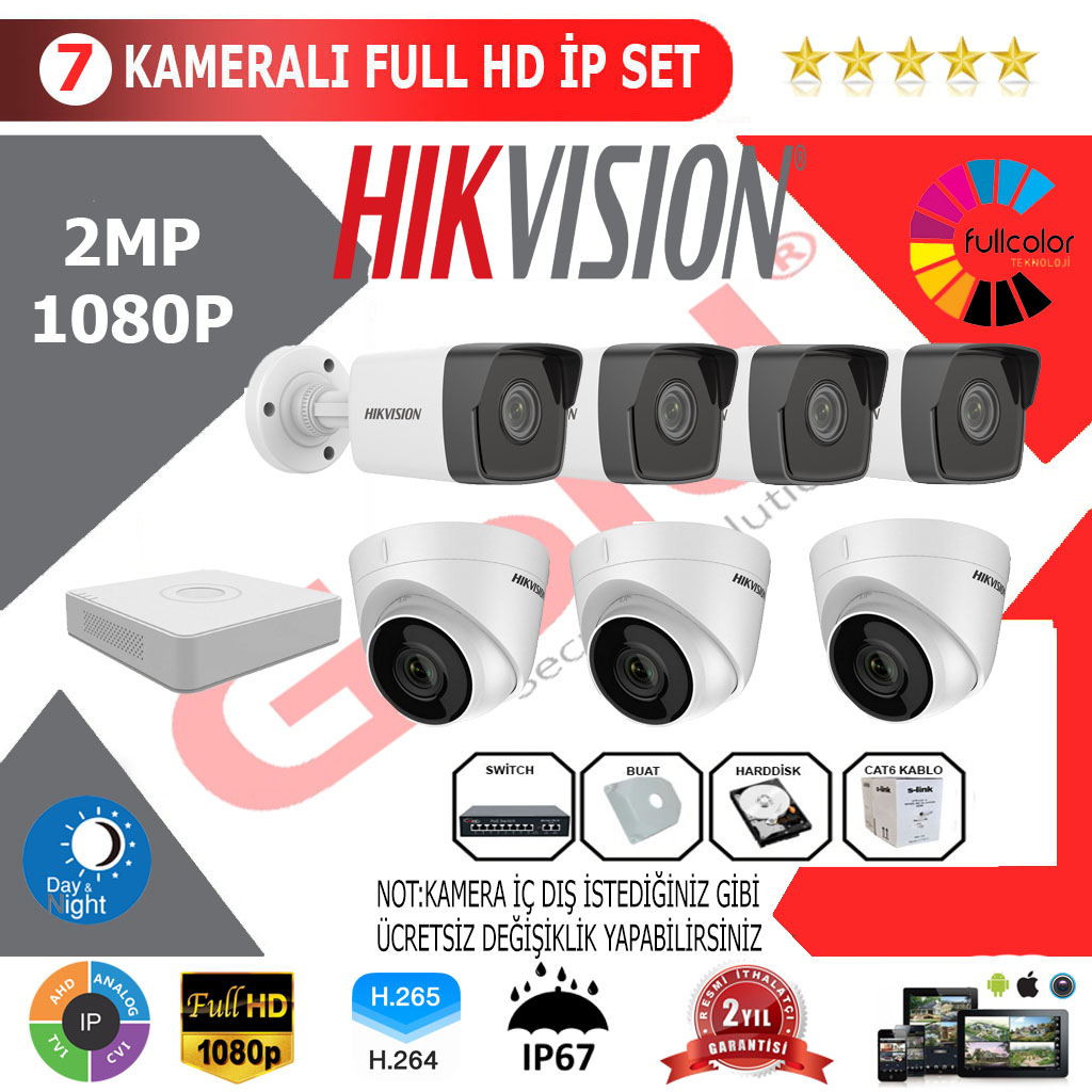 Hikvision 7'li Kamera Montajlı
