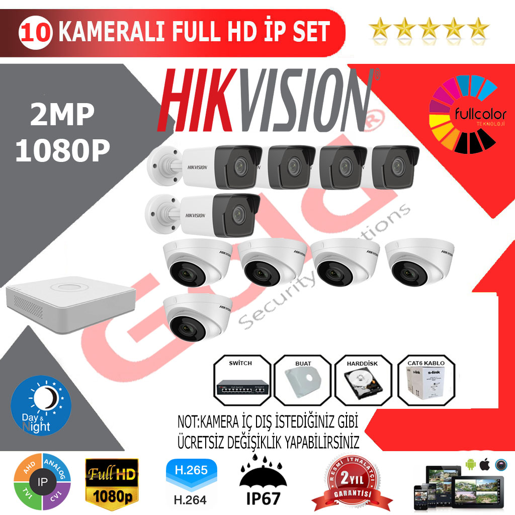 Hikvision 10'lu Kamera Montajlı