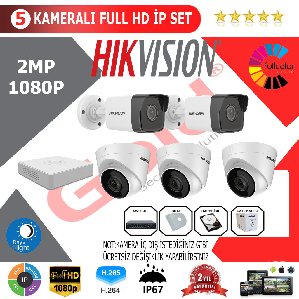 Hikvision 5'li Kamera Montajlı